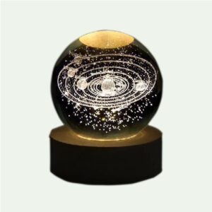چراغ خواب مدل گوی شیشه ای 3D طرح منظومه شمسی